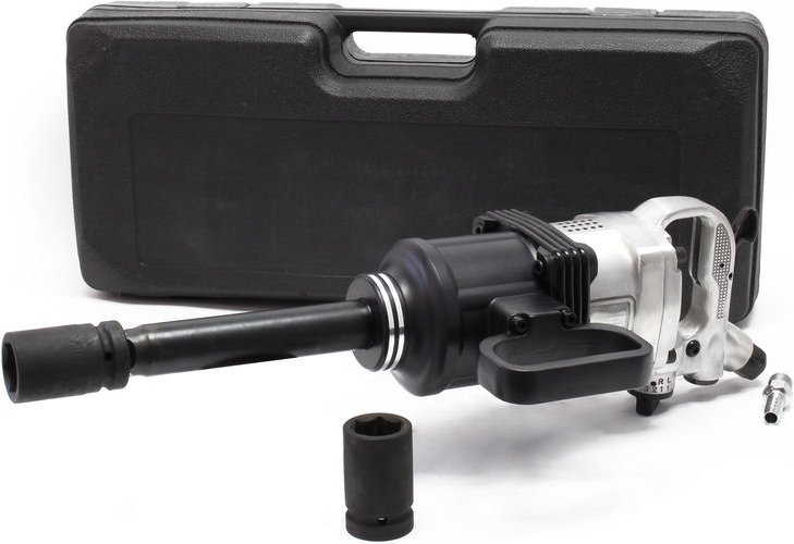 Wiltec - Druckluft Schlagschrauber 25,4mm (1 Zoll) mit Stecknüssen & montierbaren Griff