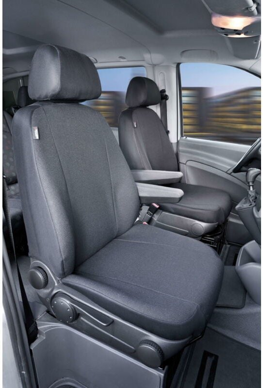 Walser - Passform Sitzbezug aus Stoff kompatibel mit Mercedes-Benz Vito/Viano, 2 Einzelsitze Armlehne innen