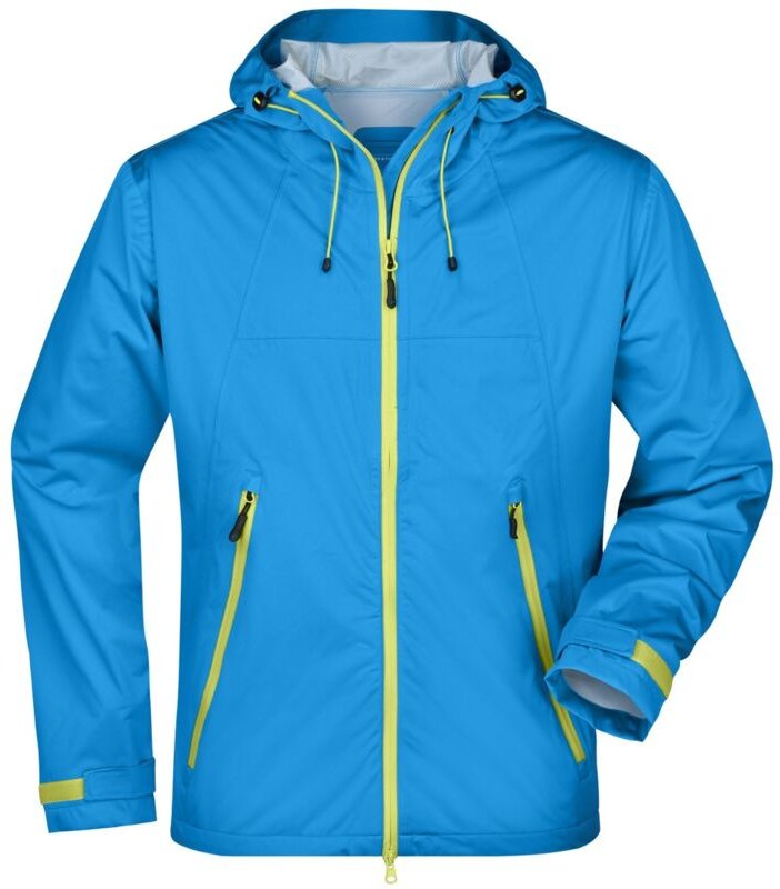 Thumbnail - James&nicholson - Ultraleichte Softshelljacke Herren JN1098 Gr. xl aqua/acid-yellow
