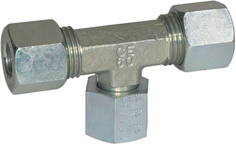 Einstellbare T-Verschraubung, Rohr-Außen-Ø 15, Stahl verzinkt - Riegler