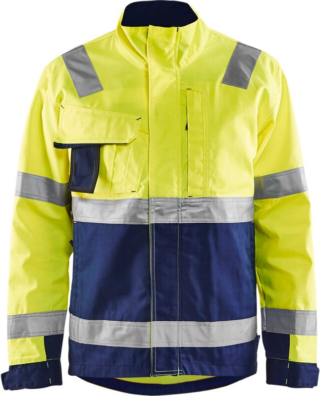 Hochsichtbare Arbeitsjacke 4064 - Neon Gelb / Marine XXXL