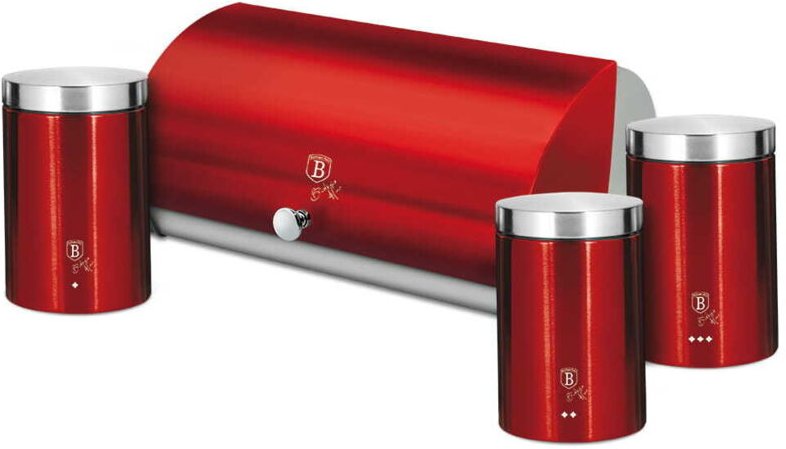 Stahlbrotkasten mit 3 Behältern BERLINGER HAUS Burgund BH-6729