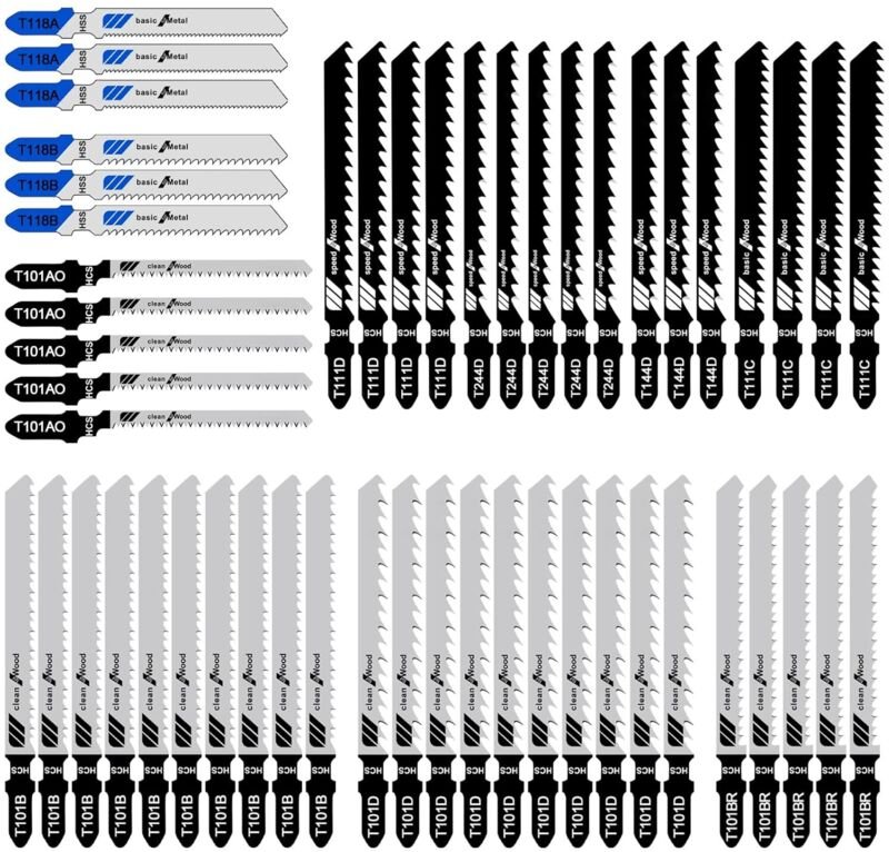 52-teiliges Stichsägeblatt-Set, professionelles Sägeblatt zum Schneiden von Metall mit hohem Kohlenstoffgehalt, 10 Muste...