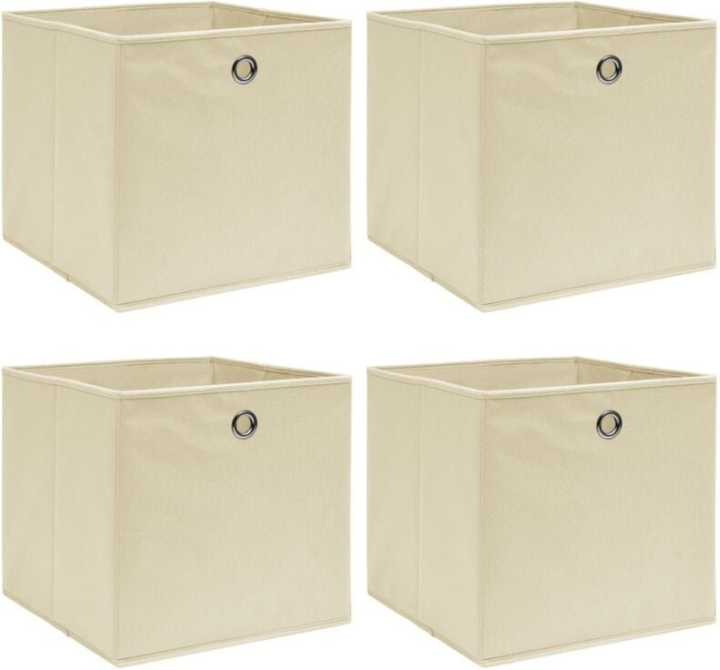 Aufbewahrungsboxen 4 Stk. Creme 32x32x32 cm Stoff Vidaxl