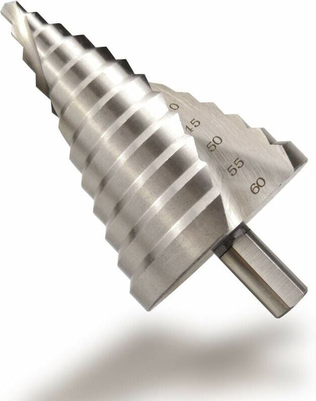 Shining house HSS-Stufenbohrer, 6–60 mm, Spirale, konischer Schlitz, Senker, 12 Stufen, zum Bohren mit Schraubendreher a...