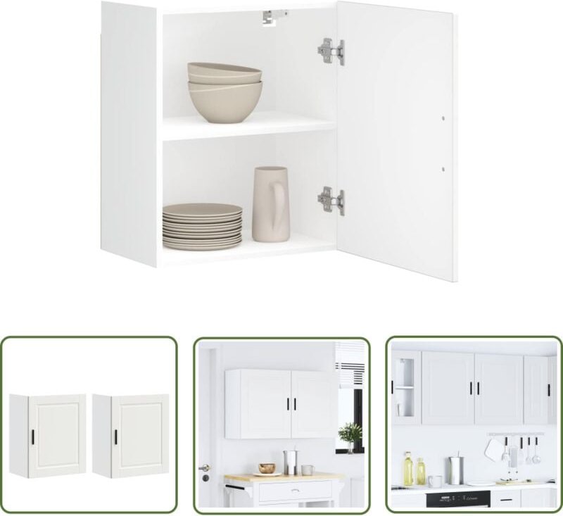 Thumbnail - The Living Store - vidaXL Küchen-Hängeschränke 2 Stk. Porto Weiß Holzwerkstoff