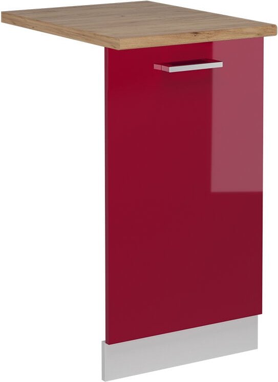 Vicco - Geschirrspülblende R-Line, Bordeaux Hochglanz, 45 cm , ap Eiche