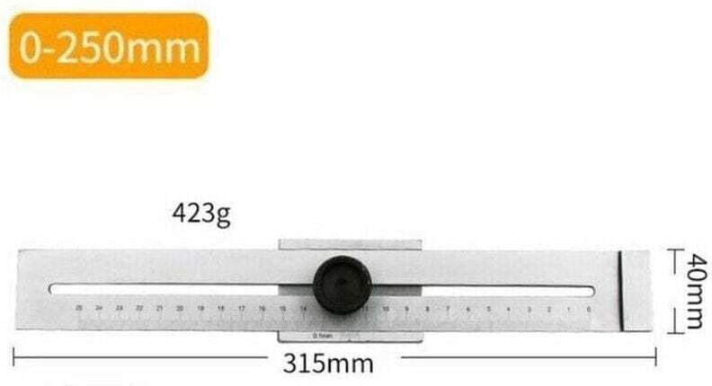 Edelstahl Anreißlineal Lineal Metall Messbereich 250mm, 1 Stück