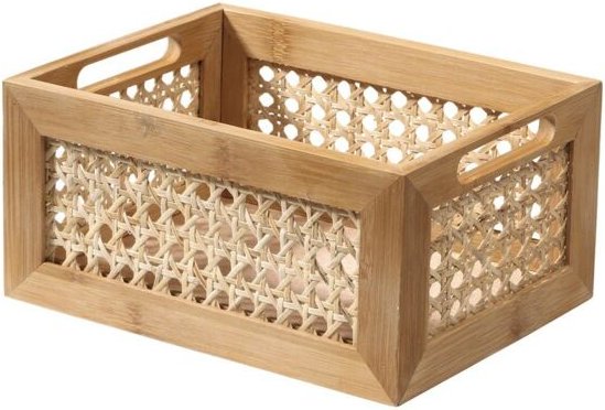 Aufbewahrungsbox Bambus und Rattan Kleine Größe – L25x18x12 cm