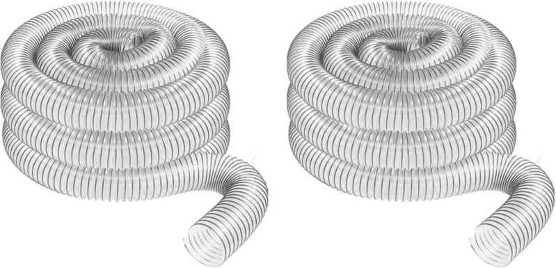 2Stück 2 Außendurchmesser, 50 mm, Transparenter PVC-Staubsammelschlauch Zur Verwendung mit Staubsammlern mit 2--Anschlüs...