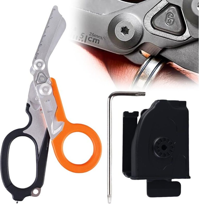 6-in-1-Rettungsschere: Multitool-Campingschere für, Multifunktions-Rettungsschere, faltbare Trauma-Schere aus Edelstahl ...