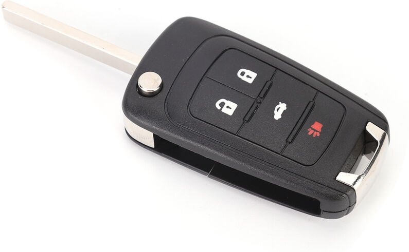 Ineasicer - Schwarze Schutzhülle für 4-Tasten-Funkschlüssel, kompatibel mit Chevrolet