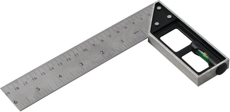 Anschlag- und Gehrungswinkel mit Wasserwaage 150 mm