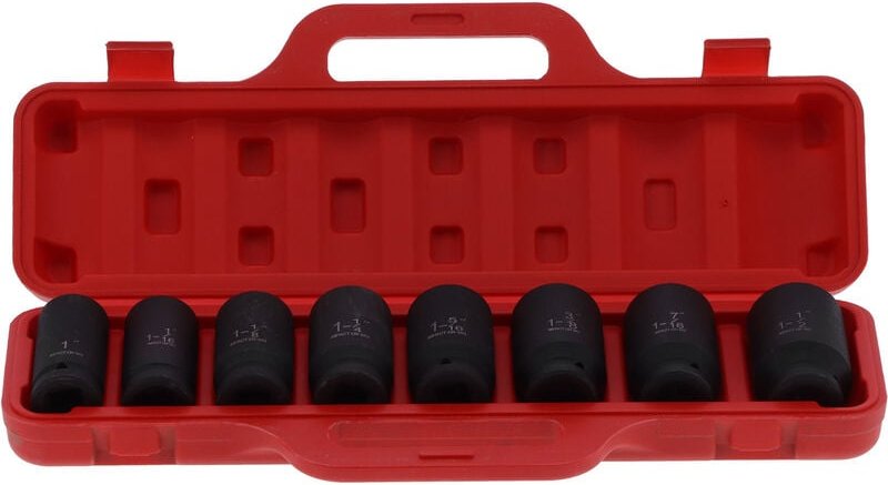 Thumbnail - 8PCS Steckschlüssel-Satz, HighTorque, 6Point Impact Deep Chrome Vanadium Steel Automative Tool(British System )