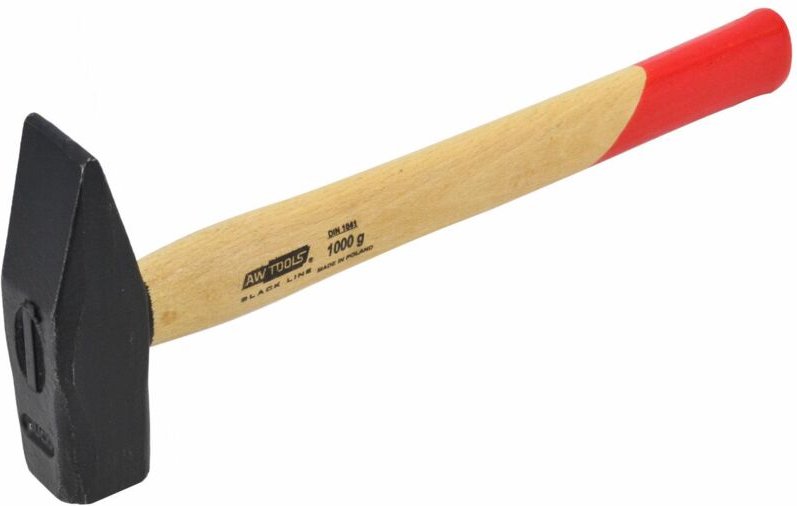 Awtools młotek ślusarski 1,0 kg trzonek drewniany schwarze Linie