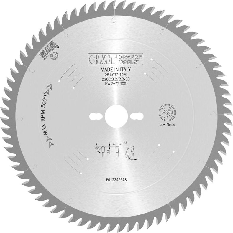 281.072.12M HW MESSERZAHNBLATT 300x3.2/2.2x30 Z72 TCG 10pos