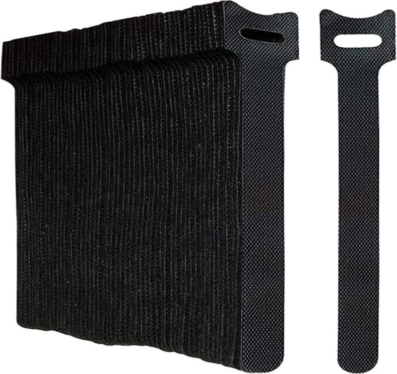 Thumbnail - Shining House - 50 Stück schwarze Kabelbinder, wiederverwendbar, kratzfestes Kabelklemmband mit Klettverschluss für die ...