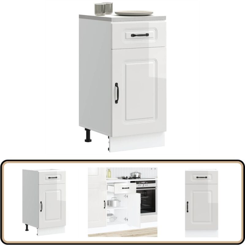 Küchenunterschrank Kalmar Hochglanz-Weiß Holzwerkstoff - Vidaxl