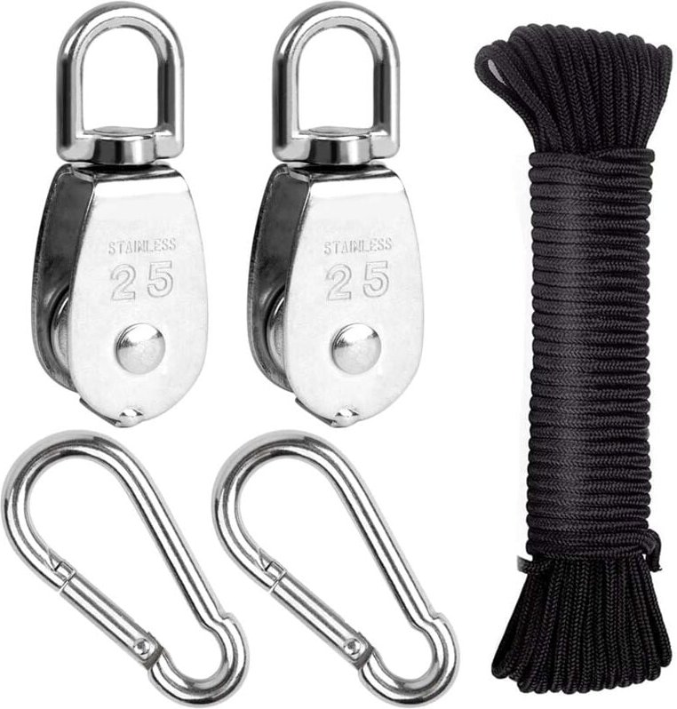 Riemenscheibensatz aus Edelstahl 304, M25-Einzelrolle, Heberolle, Kabelrolle, Tragkraft 150 kg