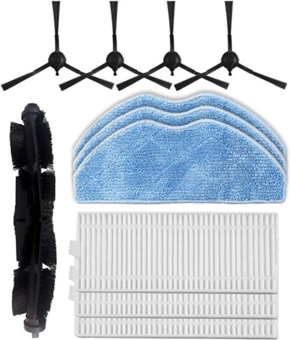 Bluedeer - Ersatzteile Kompatibel mit 360 S8, 360 Botslab S8 Plus Roboter Staubsauger Zubehör, 1 Hauptbürste, 4 Seitenbü...