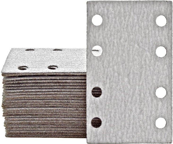 Shark Klett-Schleifblätter, 133 x 80 mm, 8-Loch, f. Schwingschleifer, Normalkorund (50 Stk.) K40 - Miotools