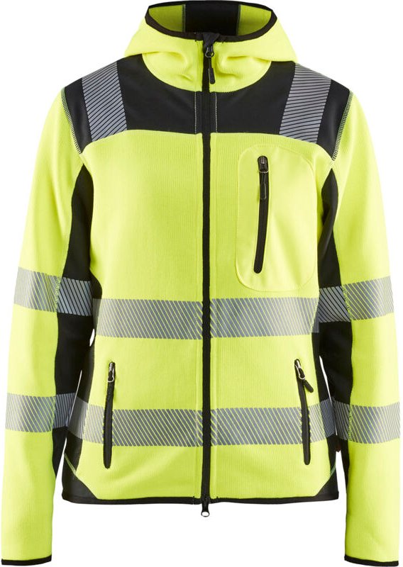 Arbeitsjacke aus Strick mit hoher Sichtbarkeit für Damen 4967 – Neon Gelb/Schwarz M