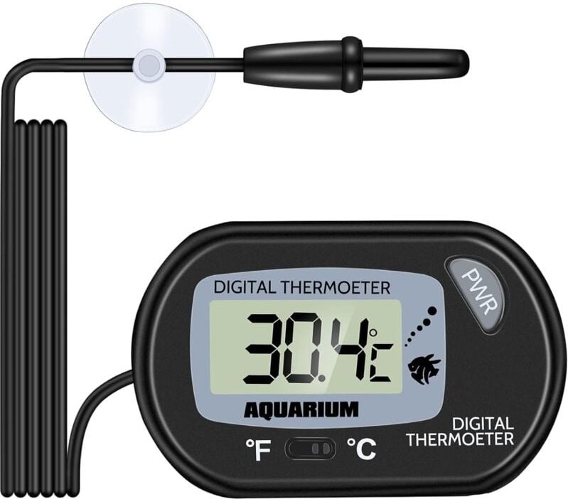 Aquarium-Thermometer – LCD-Digital-Aquarium-Thermometer mit Saugnapf und Tauchsonde für Aquarium, Terrarium