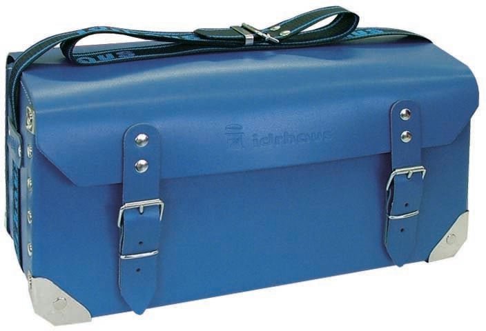 Ferrari Srl - Echtes Leder Klempnertaschen blau cm.41x18,5x18