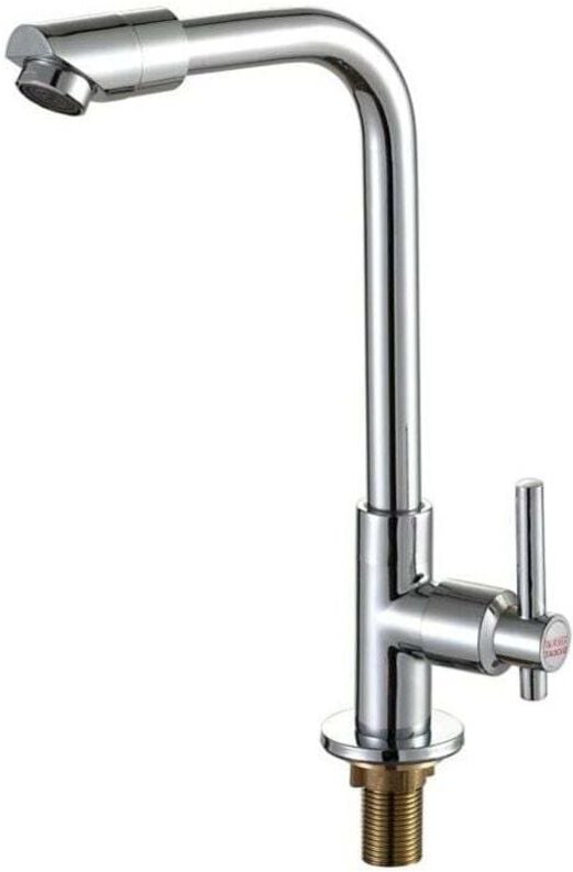 Küchenarmatur, Kaltwasser-Spültischarmatur, Einloch-Barhahn aus Edelstahl, geeignet für den Küchengarten im Freien
