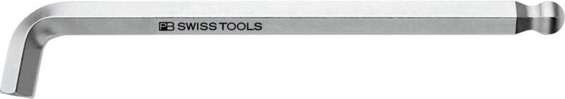 Pb Swiss Tools - Sechskant-Winkelschraubendreher, mit Kugelkopf und kurzem Schenkel, verchromt, 6 mm