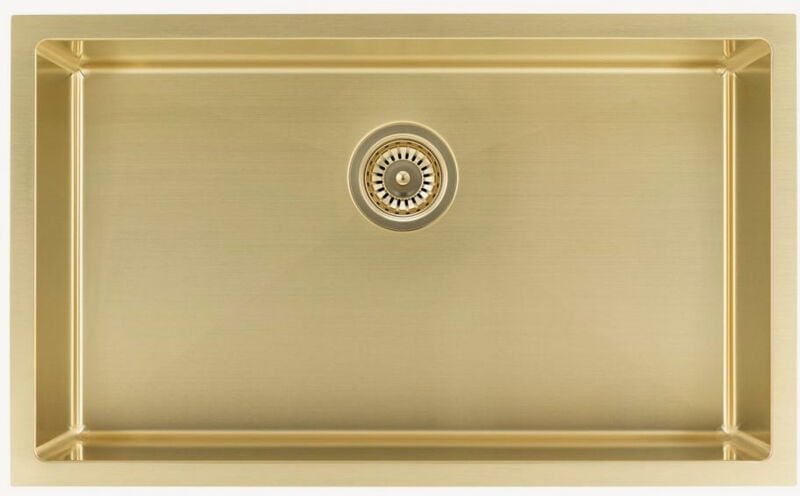 Einzelne Spüle 750 mm - Messing gebürstet - Hiba