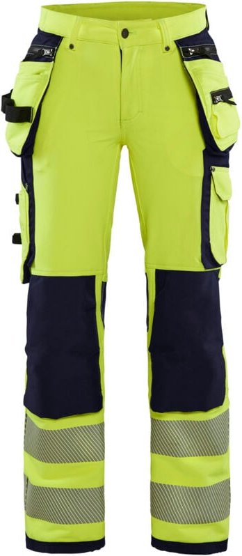Hochsichtbarer Stretch-Arbeitshose Damen 4D 7197 - Neon Gelb / Marine L - FR(44) - SE(C42) - Normen