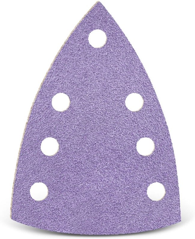 Thumbnail - Purple hd Klett-Schleifblätter, 150 x 100 mm, 7-Loch, f. Deltaschleifer, Keramik-Mix (50 Stk.) K100 - Menzer