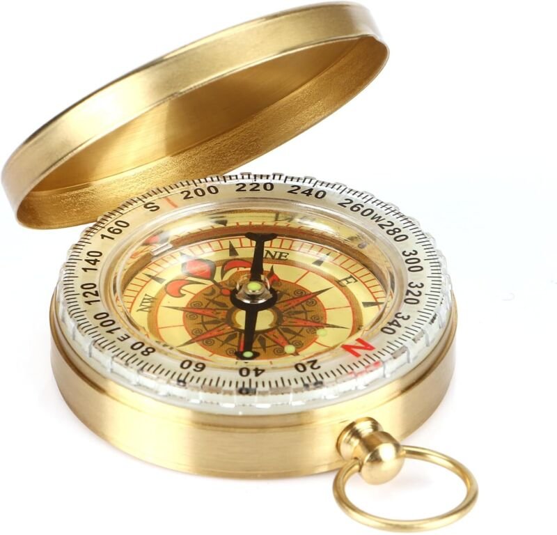 Lablanc - Tragbarer Outdoor-Kompass, wasserdichter Messingkompass, Taschenkompass für Reisen, Wandern, Erkunden, Camping