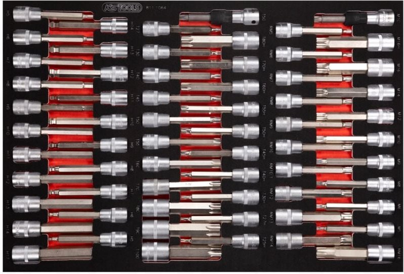 KS Tools 1/2 Bit-Stecknuss-Satz in Schaumstoffeinlage, 64-tlg. Ausführung 2