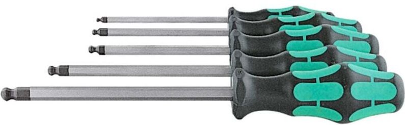 Sechskant-Kugelkopfschraubendreher-Satz, mit Kraftform-Heft, 8-teilig - Wera