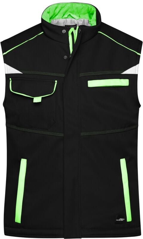 James&nicholson - Softshellweste mit warmem Innenfutter JN854 Gr. m black/lime-green