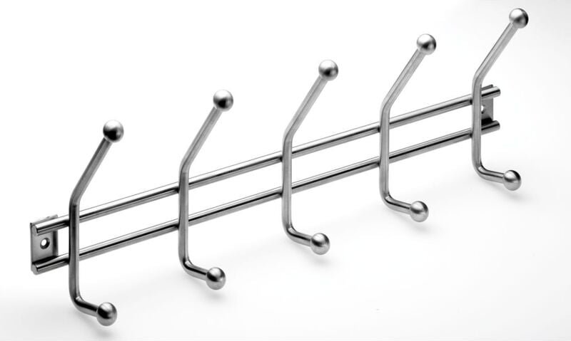 Hettich Garderobenleiste 5 Haken 45,2 x 16,0 x 6,0 cm Edelstahl Hakenleisten
