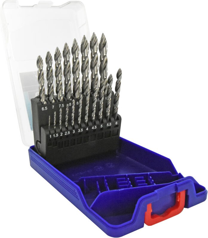 Tivoly - Box mit 19 tsp HSS-Metallbohrern, geschliffener Schnitt – Smart Point-Schärf ø 1 bis 10 mm