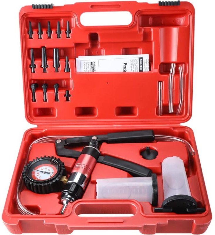 23 Stück Vakuum-Bremsenentlüftung, 40 psi 26 hg Bremsenentlüftungs-Vakuumpumpe, manuelle Bremsflüssigkeits-Entlüftungs-V...