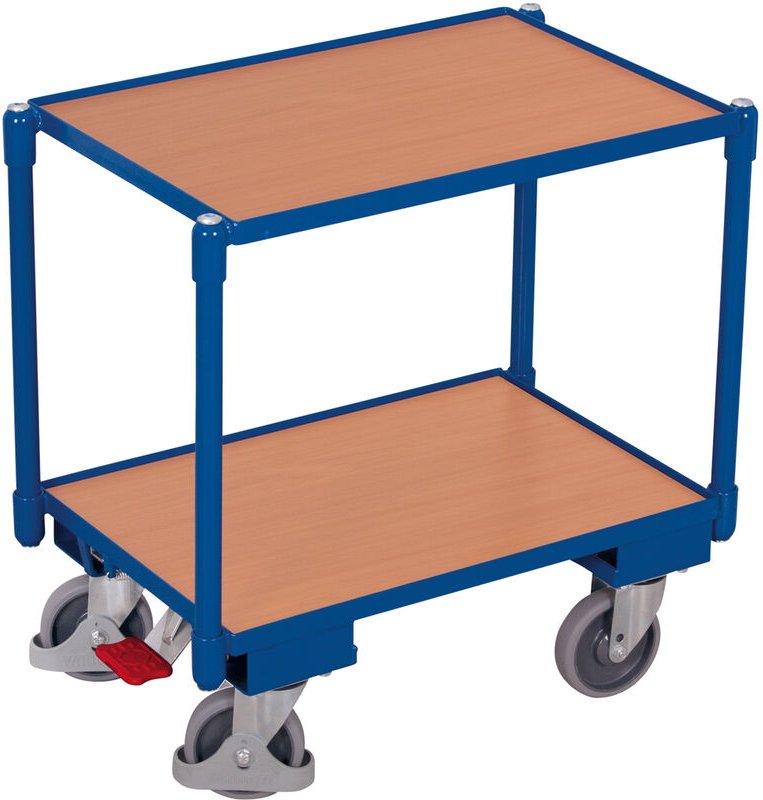 VARIOfit Euro-System-Roller mit 10mm Rand, EasySTOP und 2 Ladeflächen 605x410mm