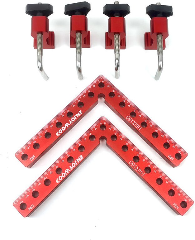 2 Stück ENJOYWOOD Positionierungswinkel 90 Grad 160 mm Aluminiumlegierung, quadratisches Lineal, Arbeits- und Holzbearbe...