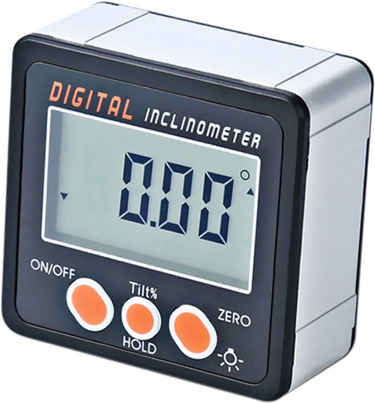 Asupermall - 0–360° digitaler Neigungsmesser, elektronischer Winkelmesser, digitaler Winkelmesser mit magnetischer Basis