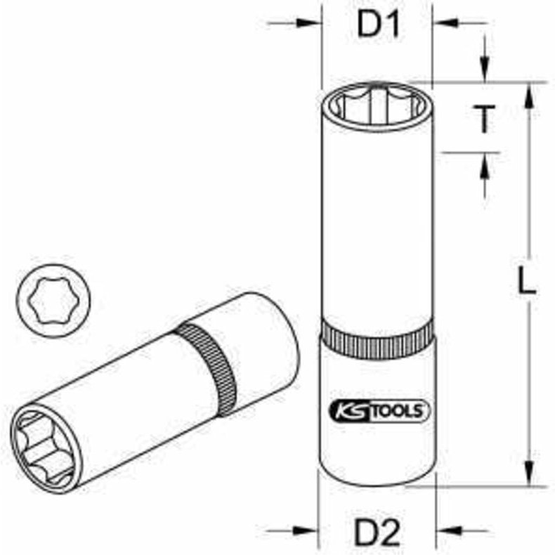 Thumbnail - 1/4' CHROMEplus Sechskant-Stecknuss, lang, 4mm