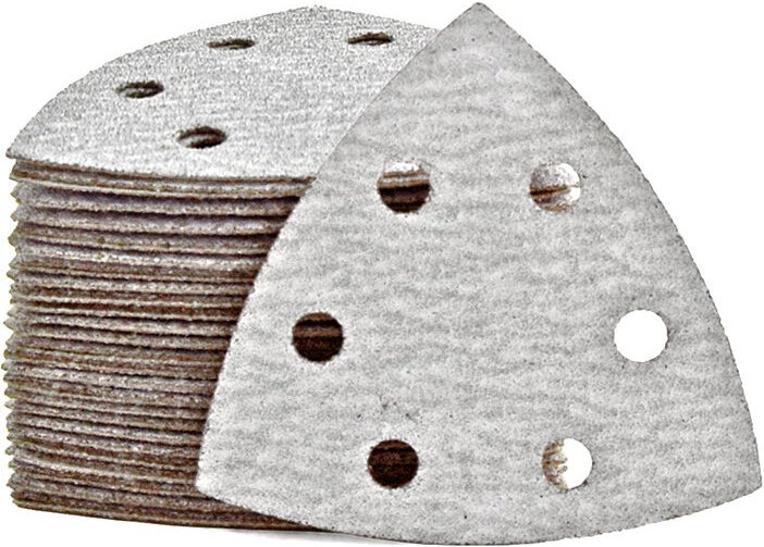 Shark Klett-Schleifblätter, 93 mm, 6-Loch, f. Deltaschleifer, Normalkorund (50 Stk.) K320 - Miotools