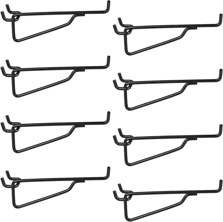 Haken für Stecktafelregale, 8er-Pack, 15,2 cm Metall-Universalhaken-Set, Organizer für Garage, Werkbank, Kunsthandwerksr...