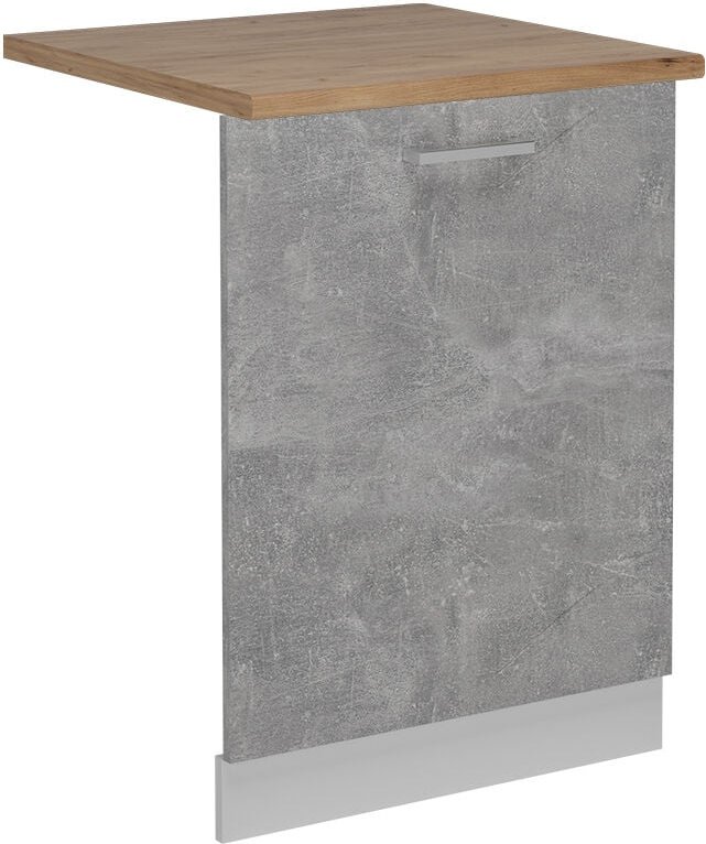 Vicco - Geschirrspülblende R-Line, Beton, 60 cm , ap Eiche