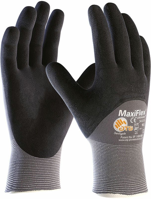 ATG MaxiFlex 34-875 Arbeitshandschuhe - 9 (L) - Dunkelgrau