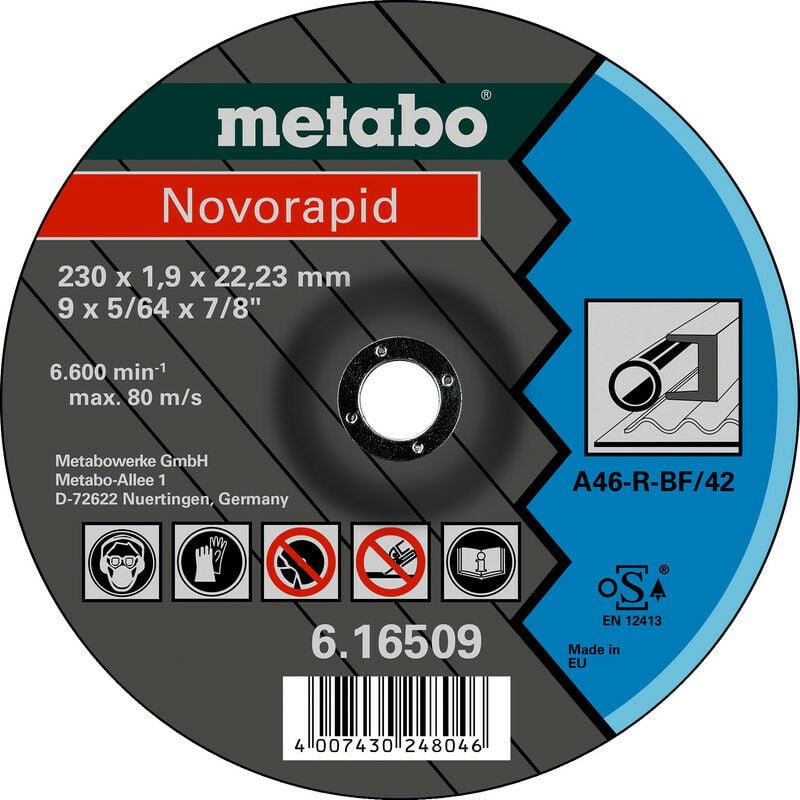 Metabo - Novorapid 230 x 1,9 x 22,23 mm, Stahl, Trennscheibe, Form 42 (616509000)