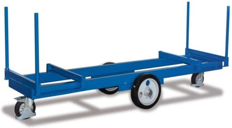 VARIOfit Langmaterialwagen mit 4 Rungen Elastikvollgummi 2000kg Tragkraft